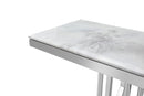 Kaia Hallway Console Table Stainless Steel Base Marble Silver - Quality Rugs and Furniture