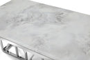 Kaia Stainless Steel Base Marble Top Dining Table Silver - Quality Rugs and Furniture