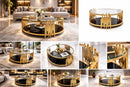Kylie Round Coffee Table Stainless Steel Base Clear Glass Top Gold - Quality Rugs and Furniture