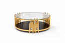 Kylie Round Coffee Table Stainless Steel Base Clear Glass Top Gold - Quality Rugs and Furniture