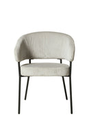 Lina Modern Corduroy Dining Chair White - Quality Rugs and Furniture