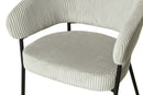 Lina Modern Corduroy Dining Chair White - Quality Rugs and Furniture