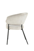 Lina Modern Corduroy Dining Chair White - Quality Rugs and Furniture