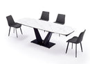 Linea Stainless Steel Black Base Shiny Sintered Stone Top Dining Table - Quality Rugs and Furniture