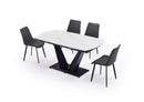 Linea Stainless Steel Black Base Shiny Sintered Stone Top Dining Table - Quality Rugs and Furniture