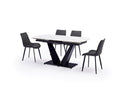 Linea Stainless Steel Black Base Shiny Sintered Stone Top Dining Table - Quality Rugs and Furniture