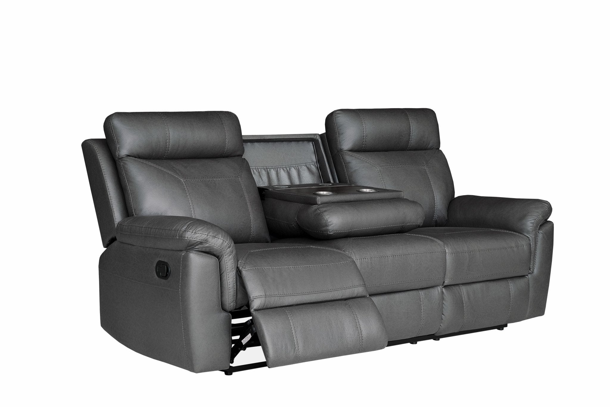 Logan Modern Manual Recliner Sofa Set Dark Grey - Quality Rugs and Furniture