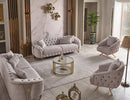 Lucas Luxury Velvet Modern Sofa Set Beige Gold - Quality Rugs and Furniture