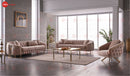 Lucas Luxury Velvet Modern Sofa Set Beige Gold