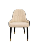 Luna Leather Dining Chair Beige Brown - Quality Rugs and Furniture