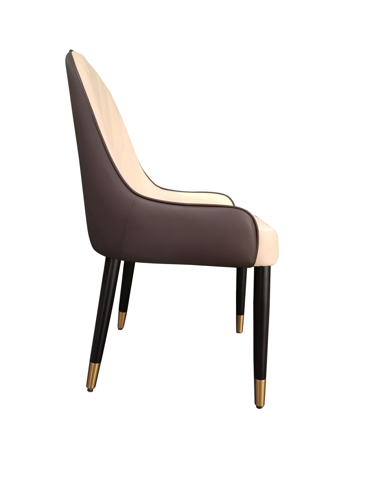 Luna Leather Dining Chair Beige Brown - Quality Rugs and Furniture