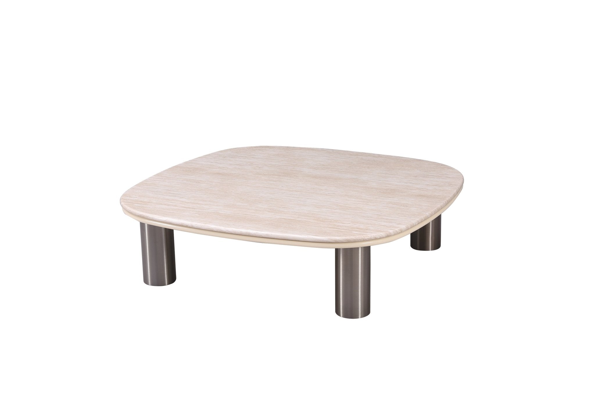 Luner Modern Golden Marble Top Stainless Steel Base Coffee Table - Quality Rugs and Furniture