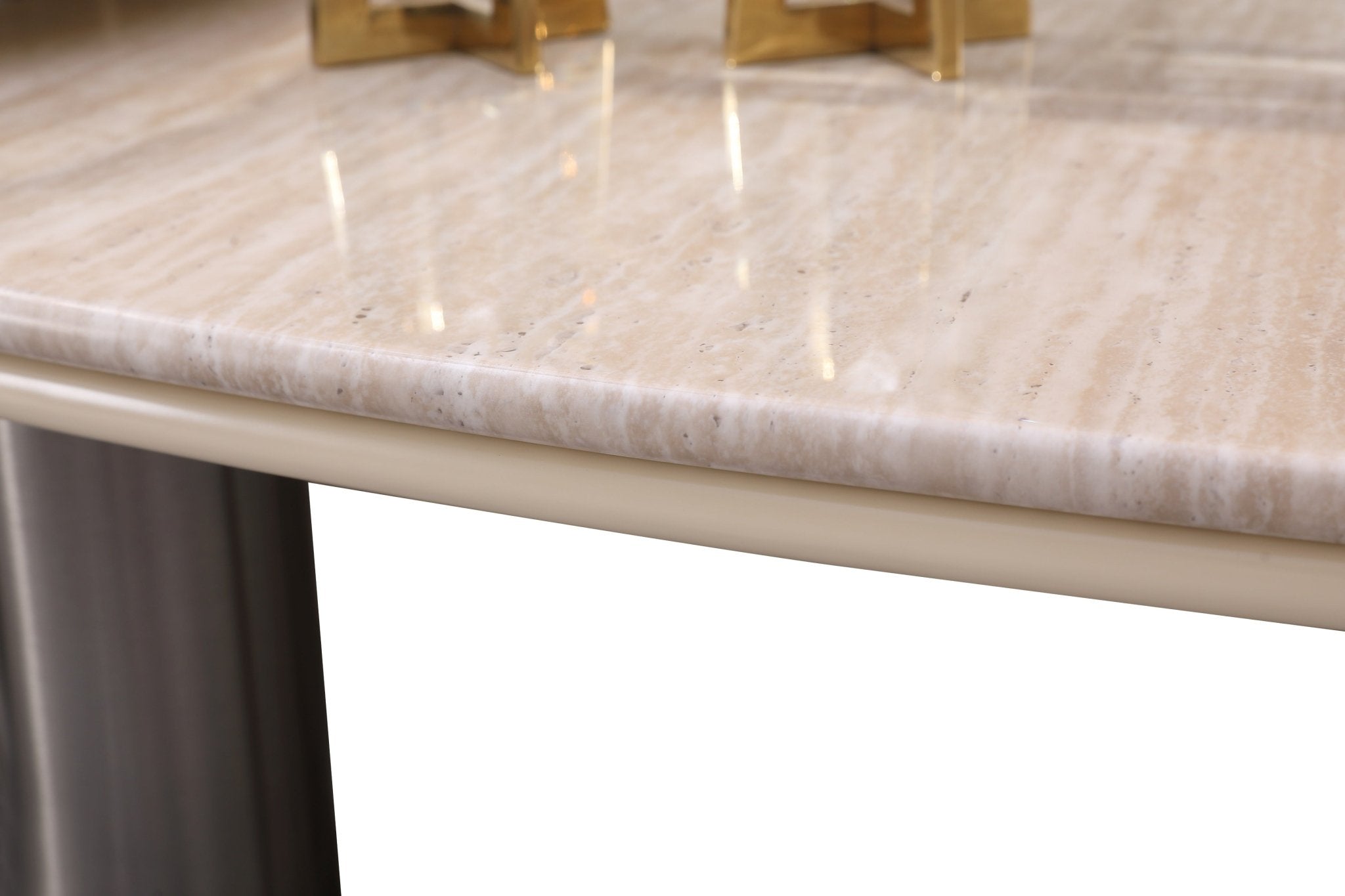Luner Modern Golden Marble Top Stainless Steel Base Coffee Table - Quality Rugs and Furniture