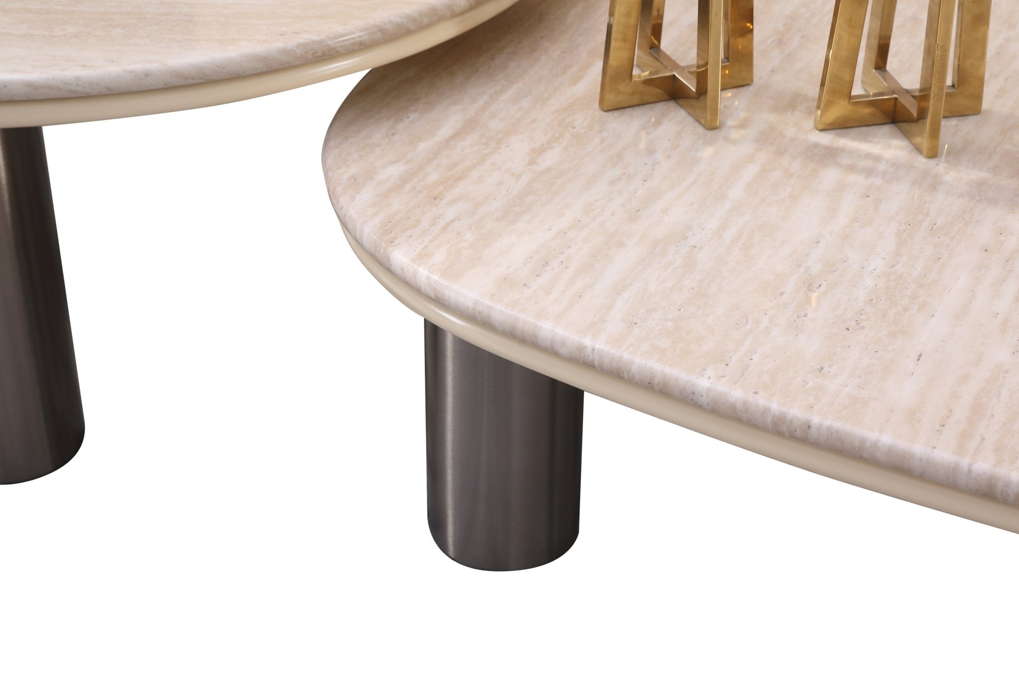 Luner Modern Golden Marble Top Stainless Steel Base Coffee Table - Quality Rugs and Furniture
