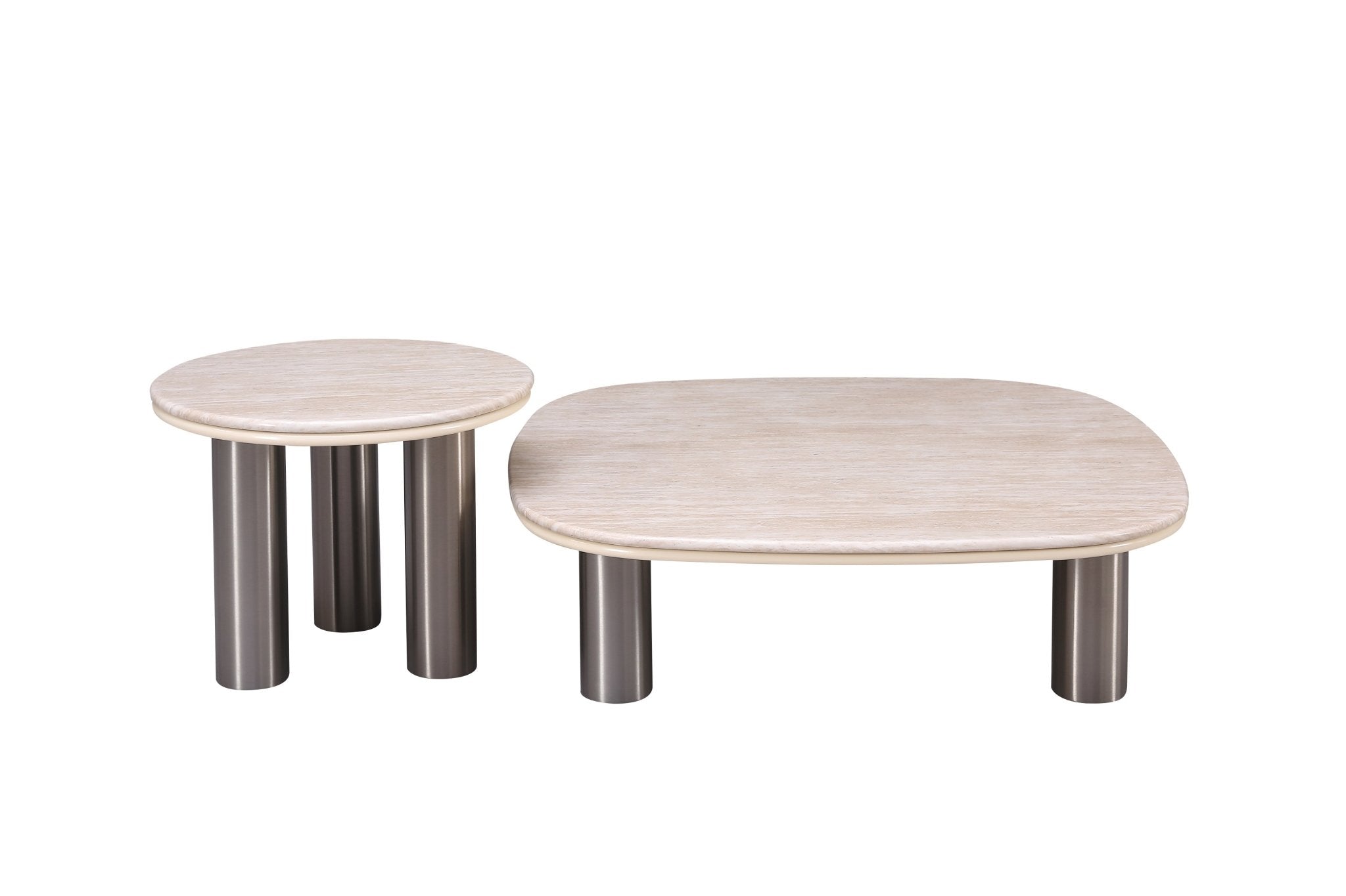 Luner Modern Golden Marble Top Stainless Steel Base Coffee Table - Quality Rugs and Furniture