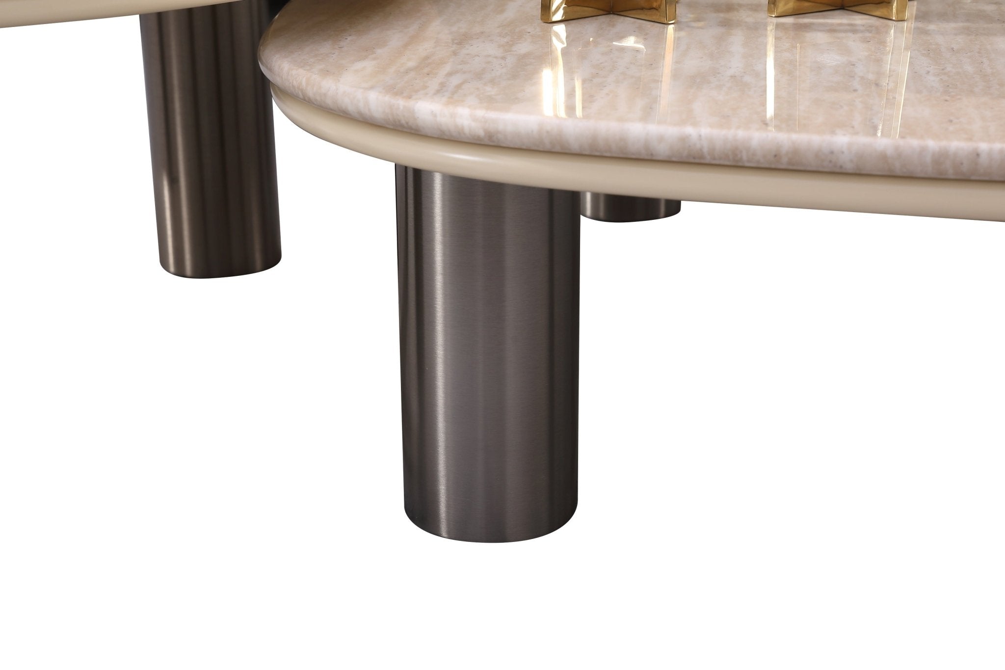 Luner Modern Golden Marble Top Stainless Steel Base Coffee Table - Quality Rugs and Furniture