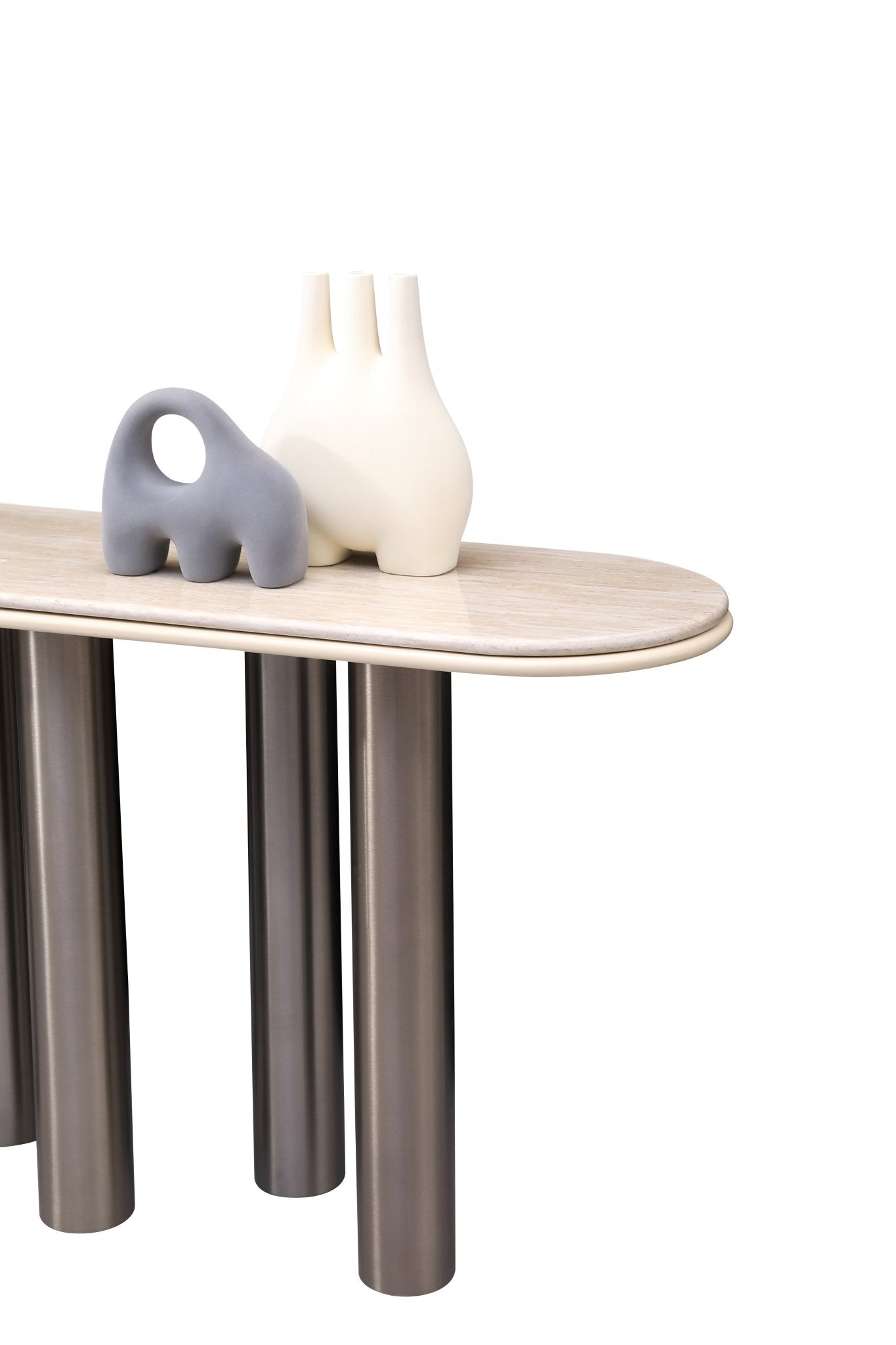 Luner Modern Golden Marble Top Stainless Steel Base Console Hallway Table - Quality Rugs and Furniture