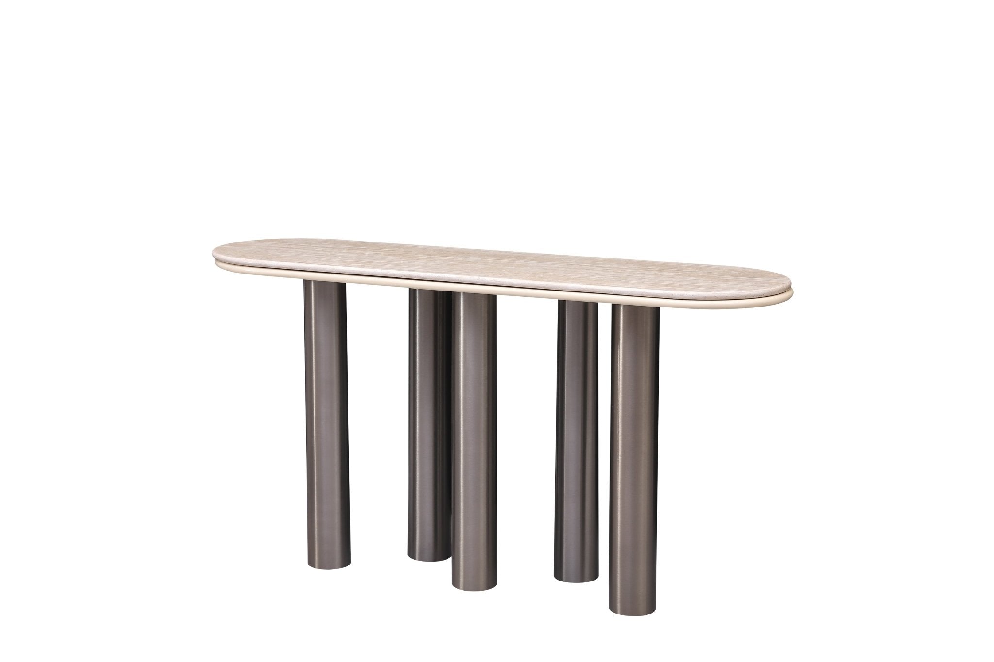Luner Modern Golden Marble Top Stainless Steel Base Console Hallway Table - Quality Rugs and Furniture