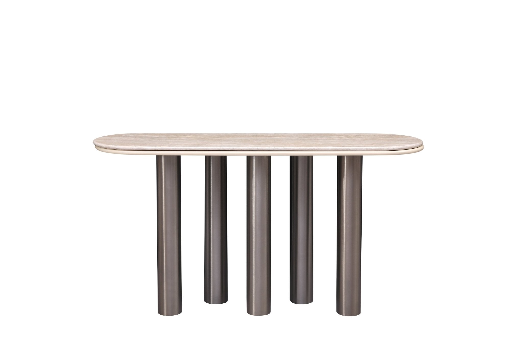 Luner Modern Golden Marble Top Stainless Steel Base Console Hallway Table - Quality Rugs and Furniture