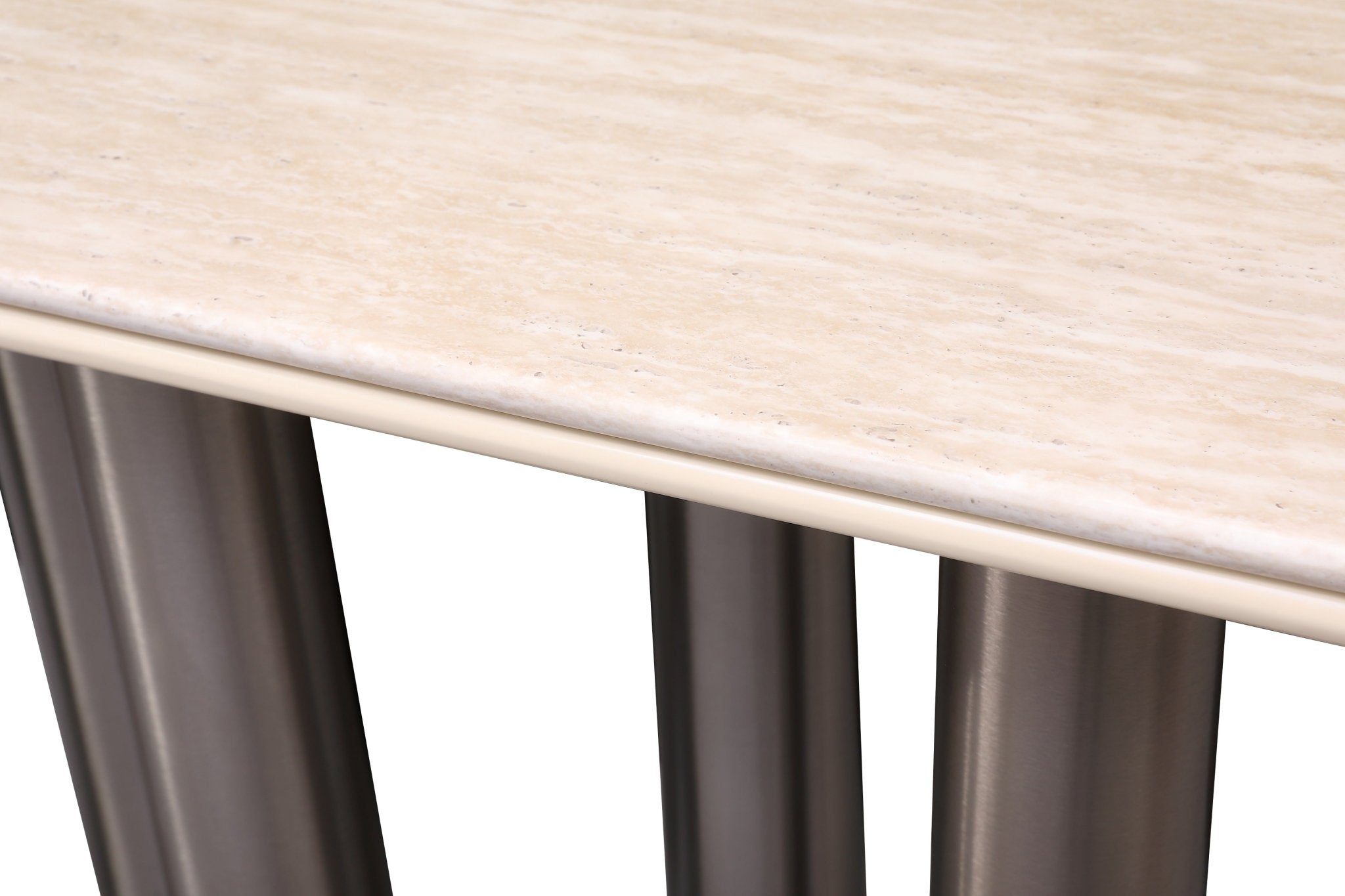 Luner Modern Golden Marble Top Stainless Steel Base Console Hallway Table - Quality Rugs and Furniture