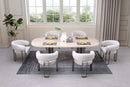 Luner Modern Golden Marble Top Stainless Steel Base Dining Table - Quality Rugs and Furniture