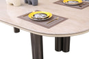 Luner Modern Golden Marble Top Stainless Steel Base Dining Table - Quality Rugs and Furniture