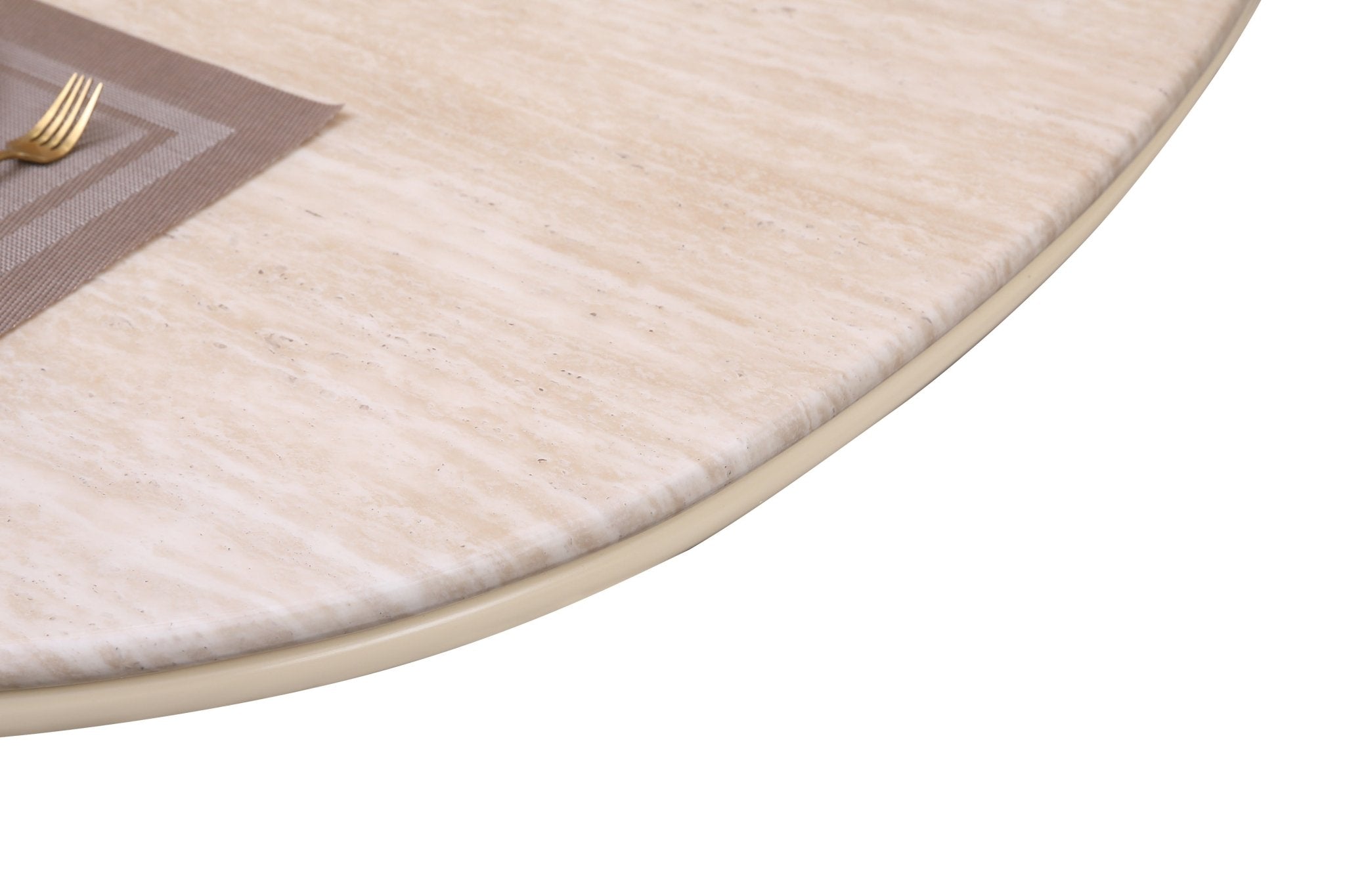 Luner Modern Golden Marble Top Stainless Steel Base Dining Table - Quality Rugs and Furniture