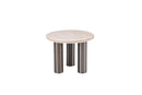 Luner Modern Golden Marble Top Stainless Steel Base Side Table - Quality Rugs and Furniture