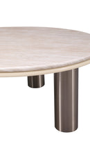 Luner Modern Golden Marble Top Stainless Steel Base Side Table - Quality Rugs and Furniture