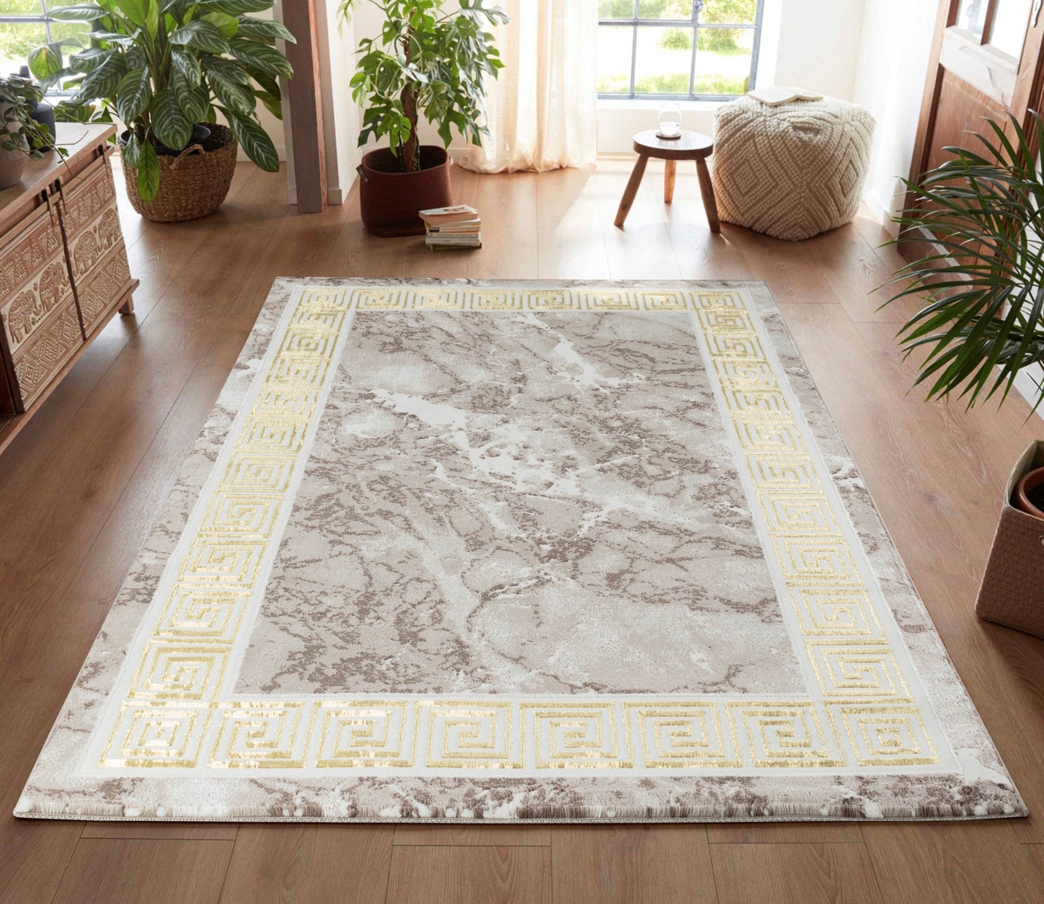 Marmaris D380A Modern Area Rug Cream V.Gold - Quality Rugs and Furniture