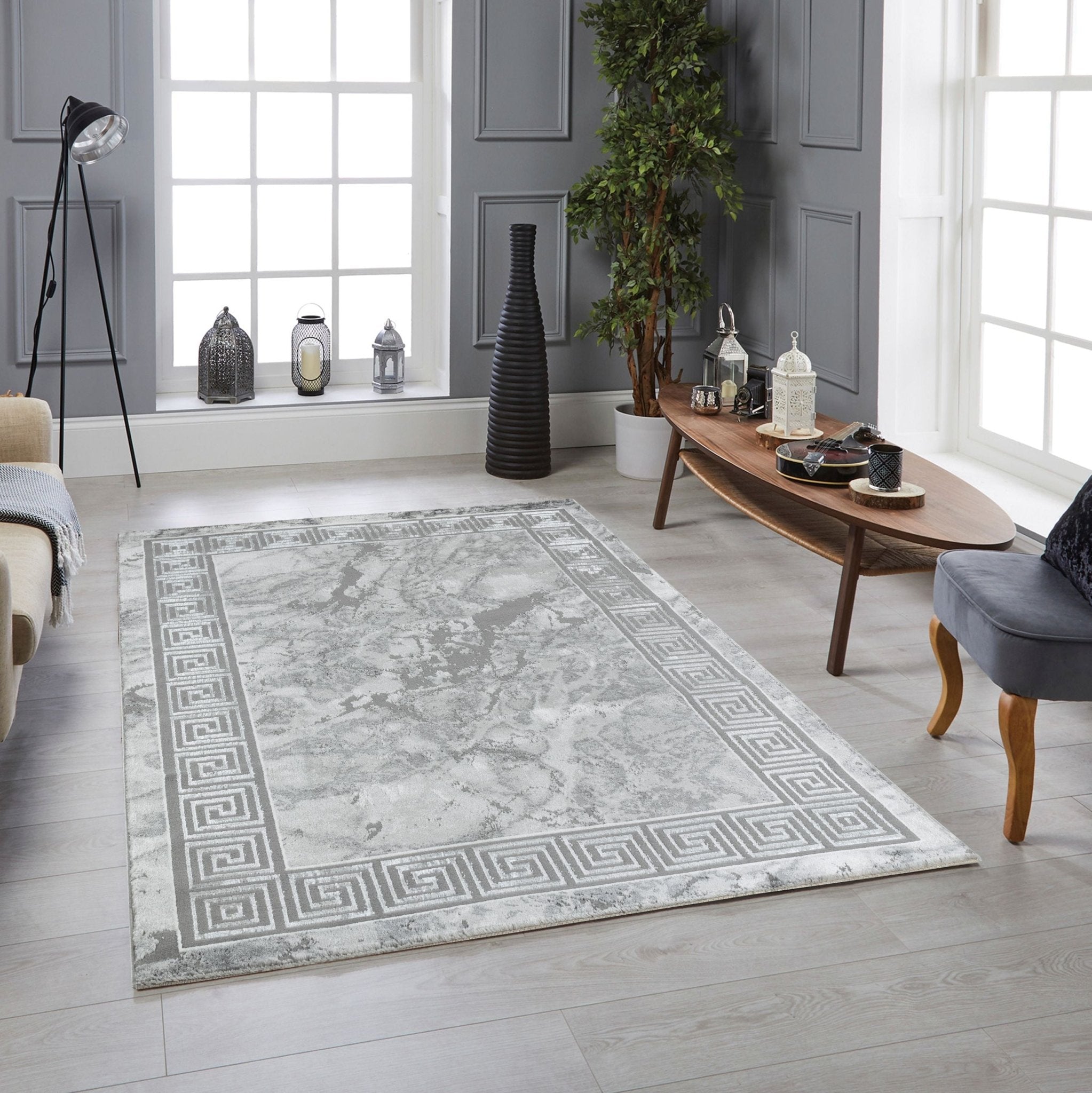 Marmaris D380A Modern Area Rug D.Grey V.Grey - Quality Rugs and Furniture