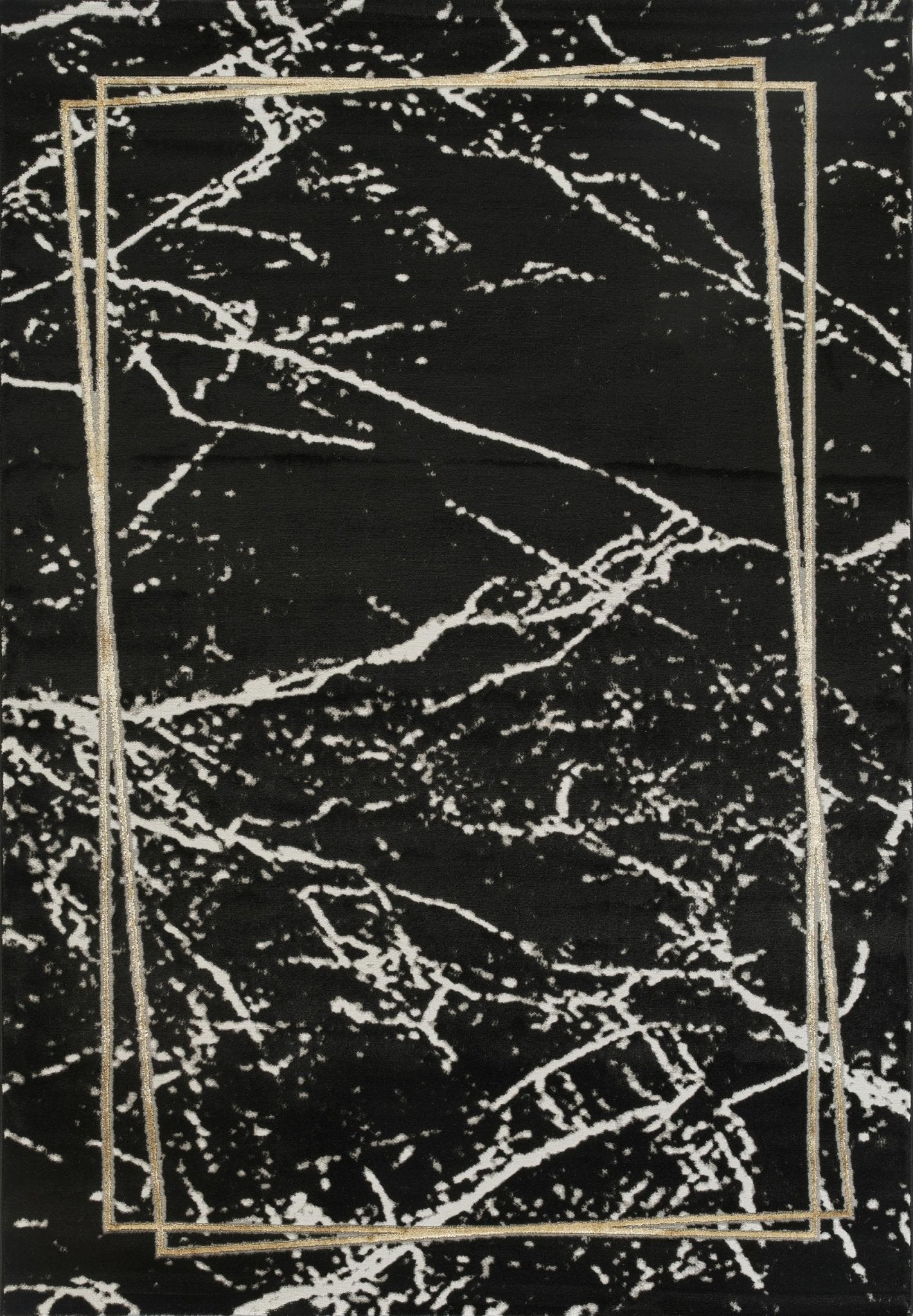 Marmaris E528A Modern Area Rug Black V.Gold - Quality Rugs and Furniture