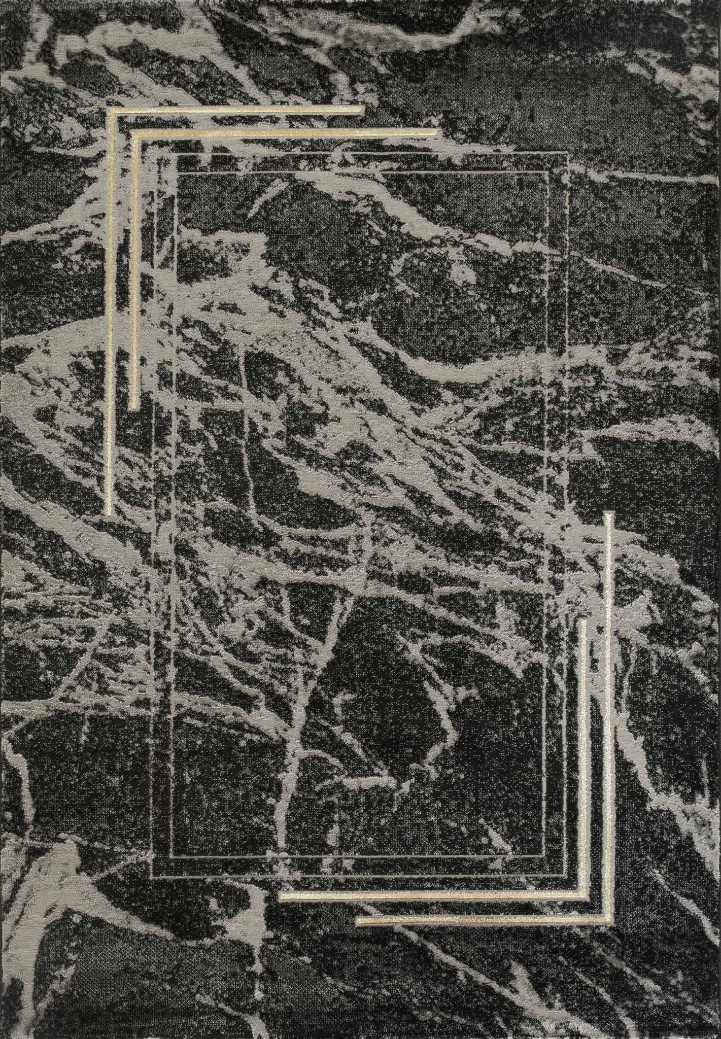 Marmaris E529D Modern Area Rug Black V.Gold - Quality Rugs and Furniture