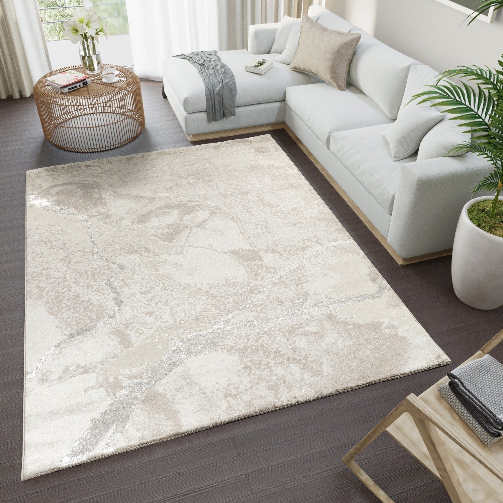 Marmaris T035B Modern Area Rug Cream Beige - Quality Rugs and Furniture