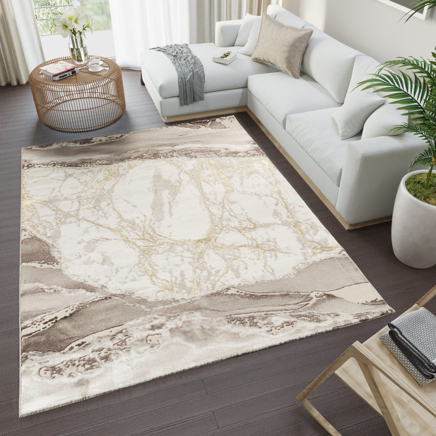Marmaris T042A Modern Area Rug Cream Beige - Quality Rugs and Furniture