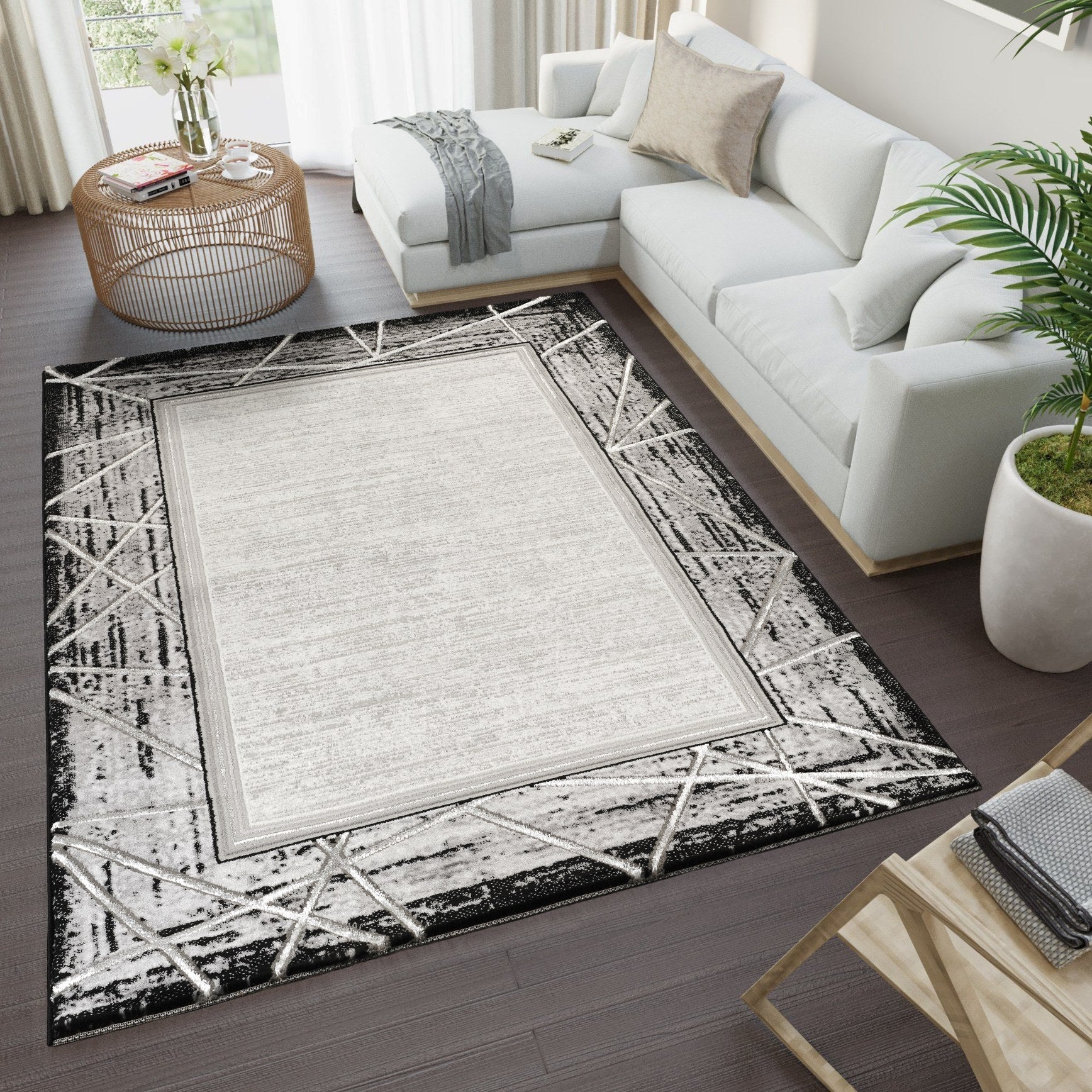 Marmaris T046A Modern Area Rug L.Grey White - Quality Rugs and Furniture