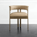 Marri Leather Dining Chair Beige Gold - Quality Rugs and Furniture