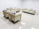 Medusa Modern Velvet Sofa Set Beige - Quality Rugs and Furniture