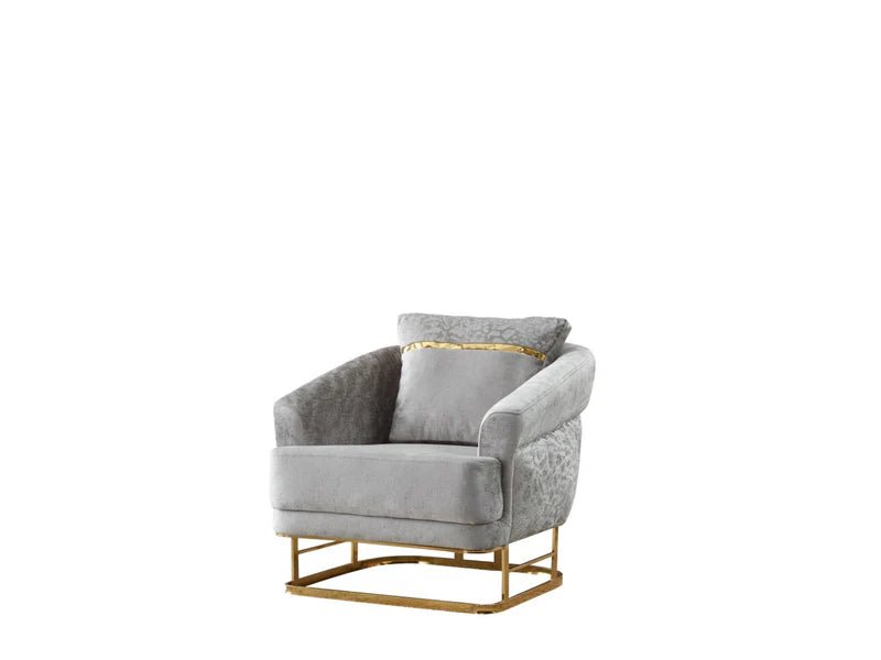 Milenyum Velvet Modern Sofa Set Light Grey - Quality Rugs and Furniture