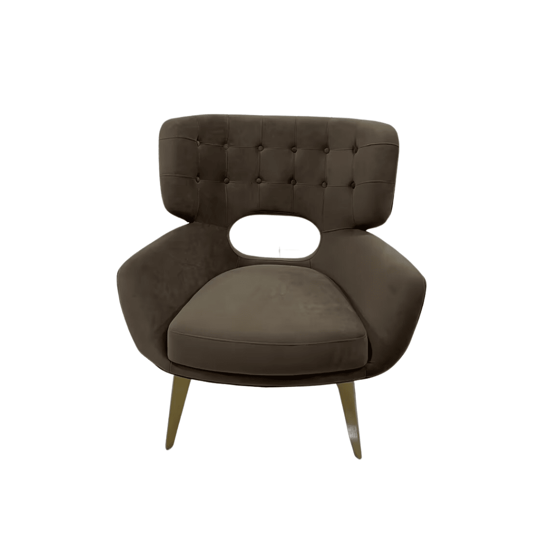 Miranda High Quality Velvet Modern Leisure Chair Brown - Quality Rugs and Furniture
