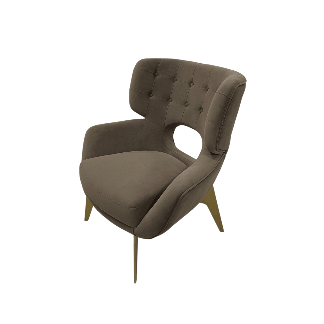 Miranda High Quality Velvet Modern Leisure Chair Brown - Quality Rugs and Furniture