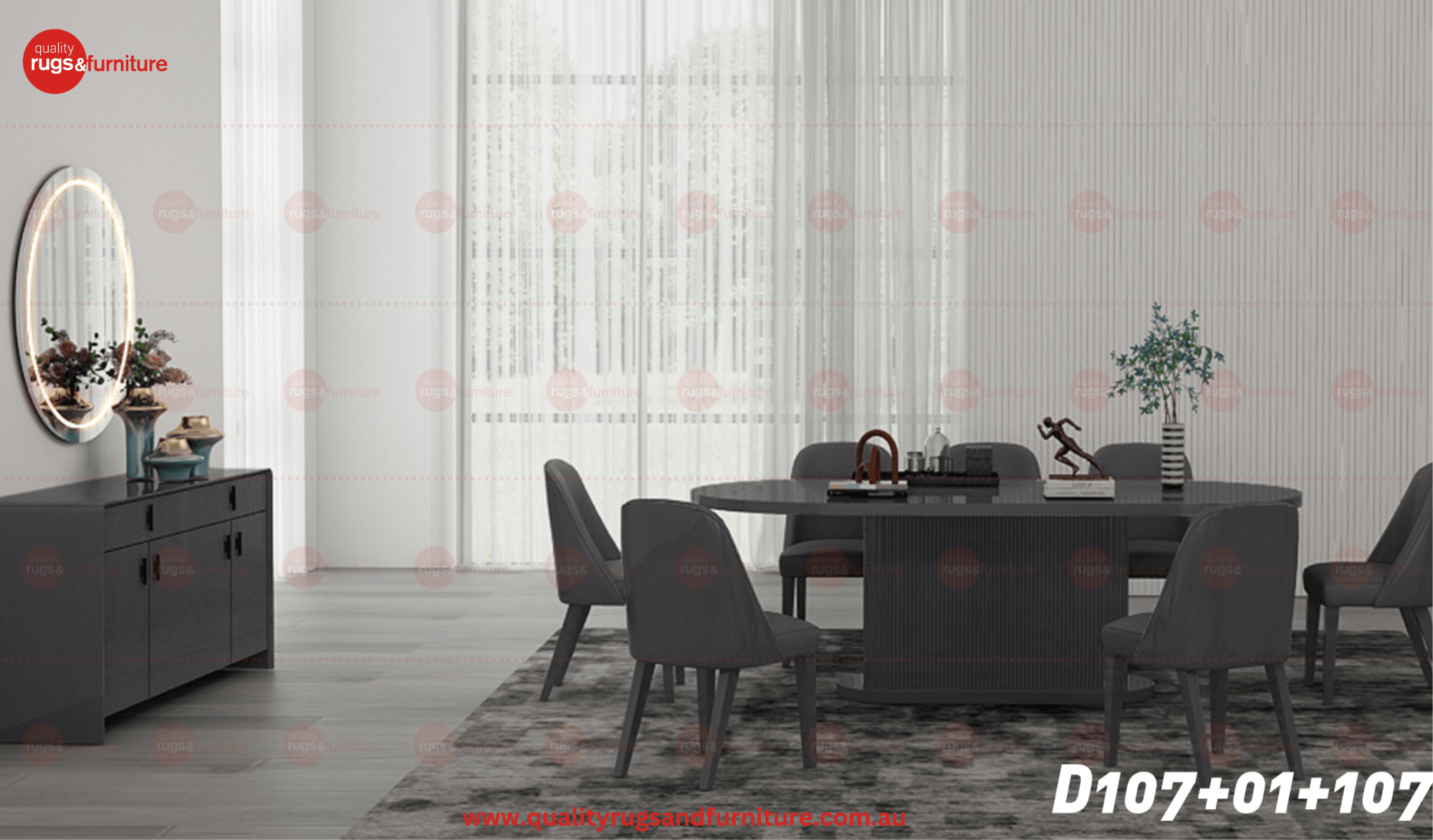 Monet Modern Luxury Dining Chair Graphite - Quality Rugs and Furniture