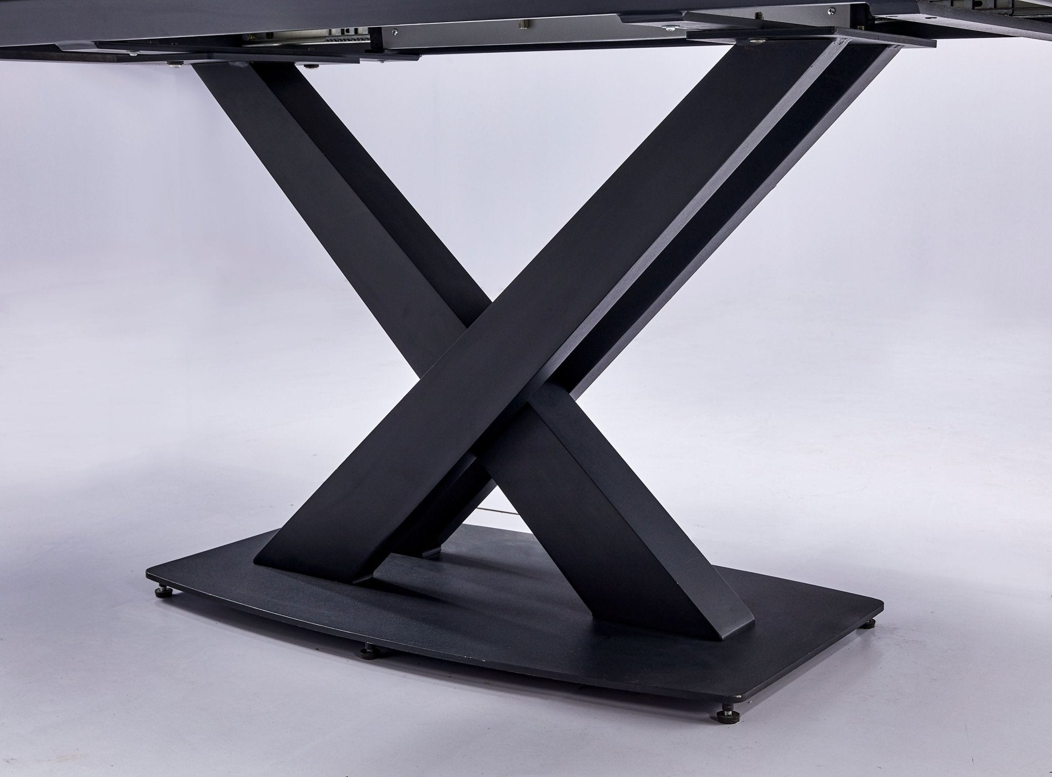 Narrah Luxury Sintered Stone Dining Table Stainless Steel Base Black - Quality Rugs and Furniture