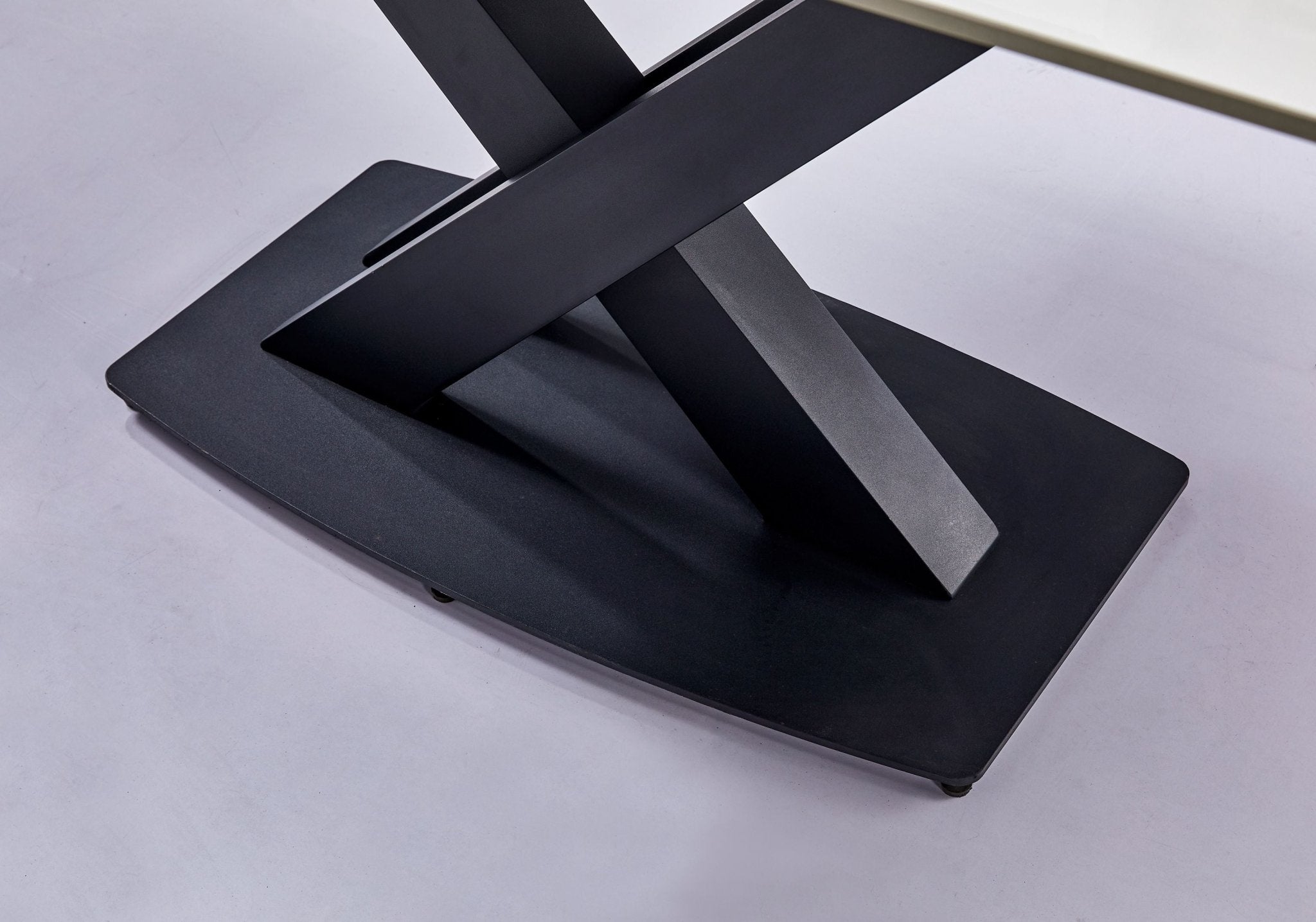 Narrah Luxury Sintered Stone Dining Table Stainless Steel Base Black - Quality Rugs and Furniture