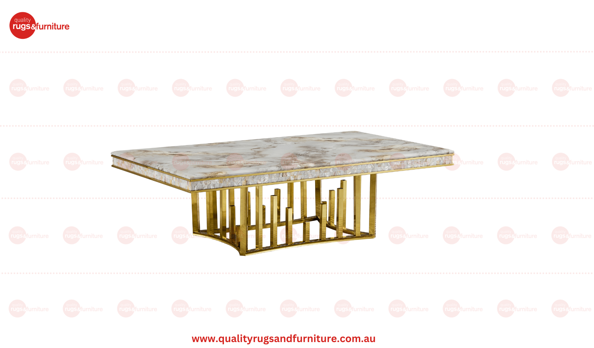 New Stela Coffee Table Marble Top Stainless Steel Base Gold - Quality Rugs and Furniture