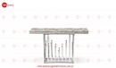 New Stela Console Table Marble Top Stainless Steel Base Silver - Quality Rugs and Furniture