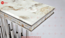 New Stela Console Table Marble Top Stainless Steel Base Silver - Quality Rugs and Furniture