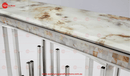 New Stela Console Table Marble Top Stainless Steel Base Silver - Quality Rugs and Furniture