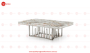 New Stela Marble Top Stainless Steel Base Coffee Table Silver - Quality Rugs and Furniture