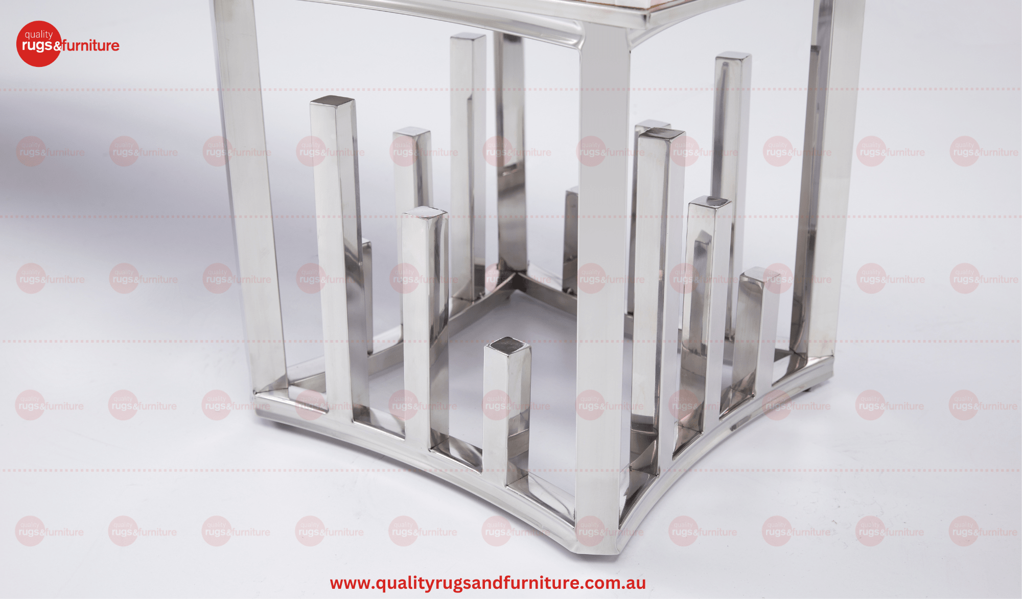 New Stela Tv Unit Marble Top Stainless Steel Base Silver - Quality Rugs and Furniture